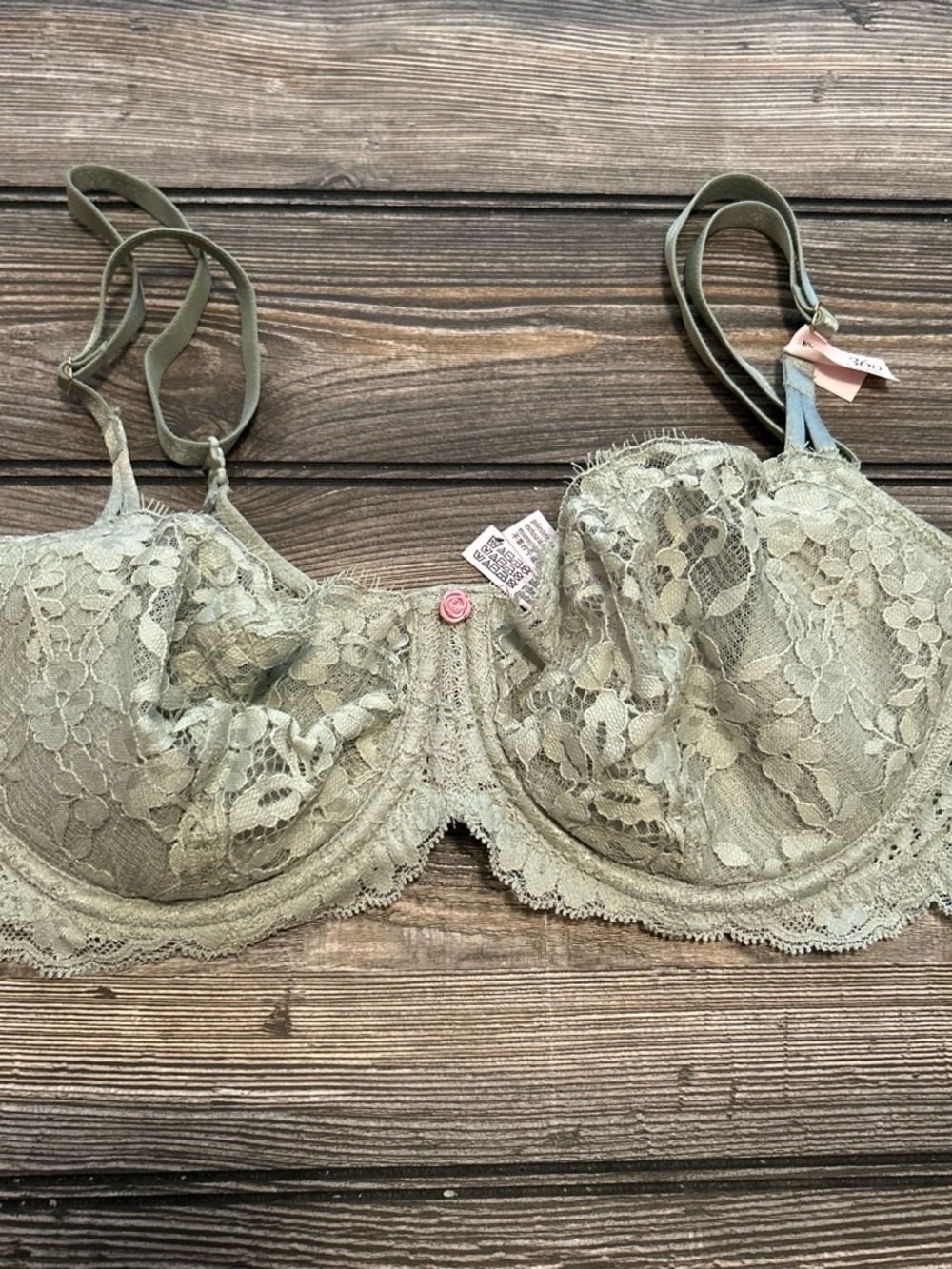 Victoria's Secret Sage Green Lace Underwire Bra